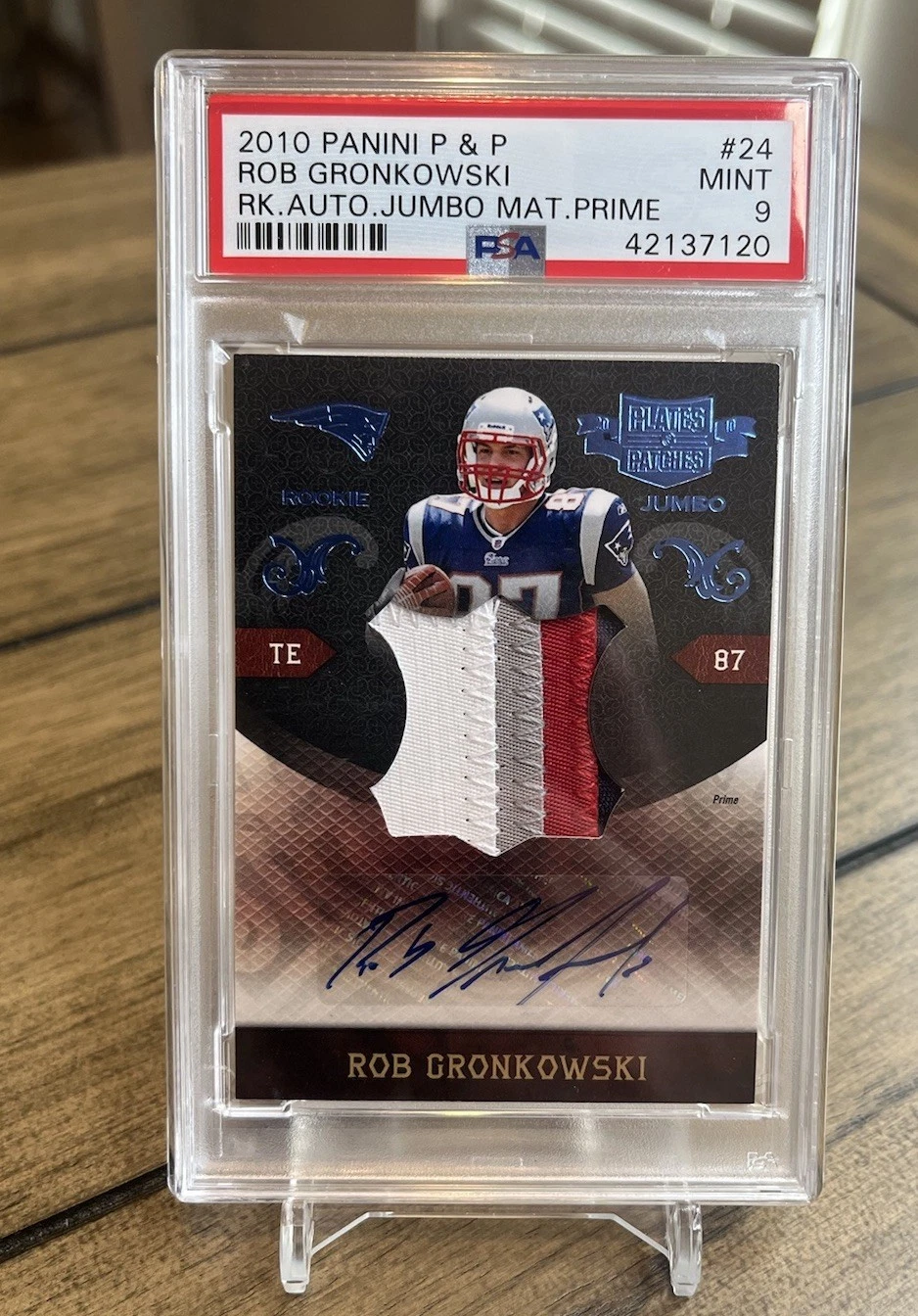 Rob Gronkowski Panini Plates & Patches Rookie Autograph Jumbo Materials Prime #24 Base