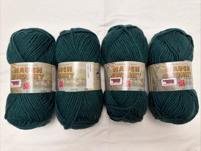Kraemer Yarns Mauch Chunky Skeins Lot Of 4, Pine Green, Wool USA Made 120 Yds/sk