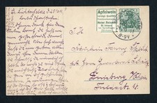 Deutsches Reich Germania Zusammendruck W2.7 auf Postkarte - besch&auml;digt