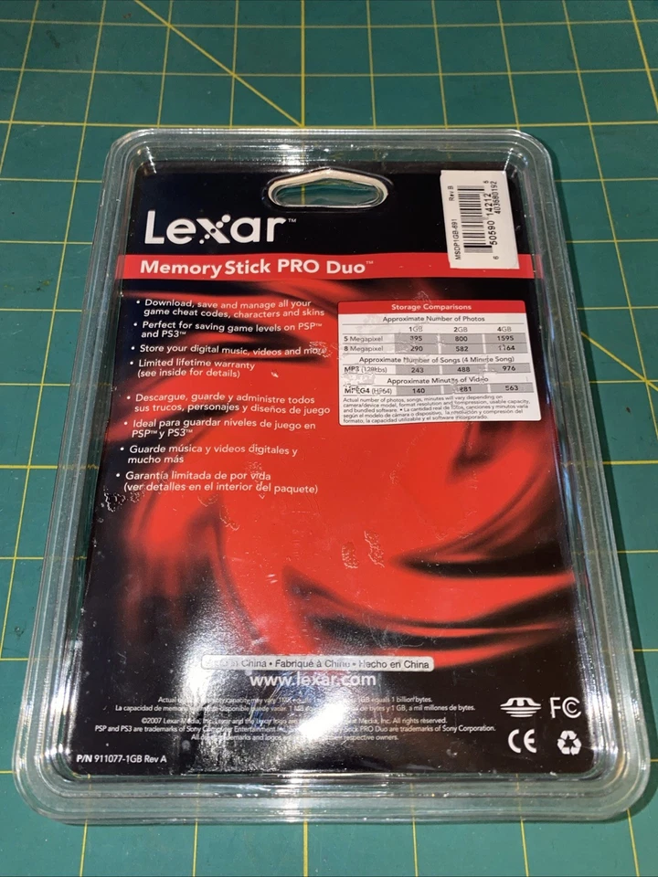Lexar 1 GB Memory Stick Pro Duo Gaming Edition Sony PSP PS3 Brand New - Image 3 of 4