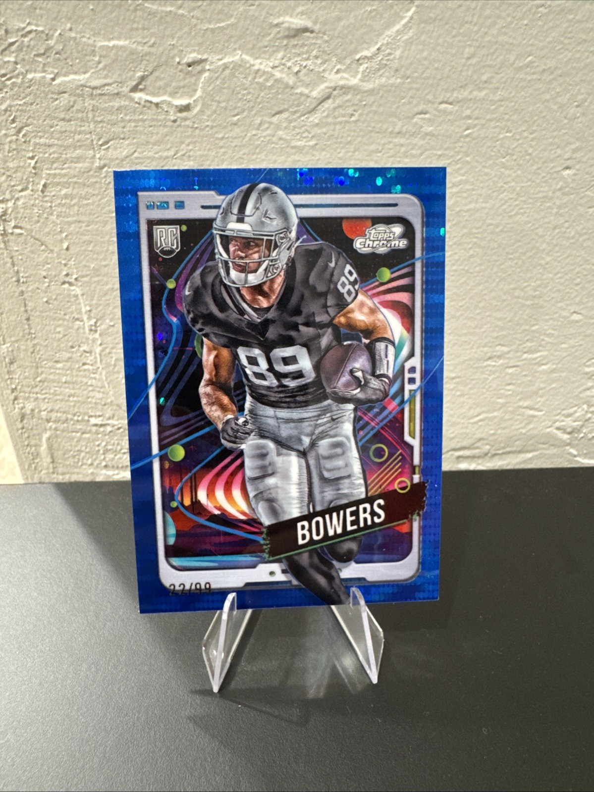 2024 Brock Bowers Topps Chrome Cosmic RC #149 Blue Moon Refractor /99 Hot SSP!