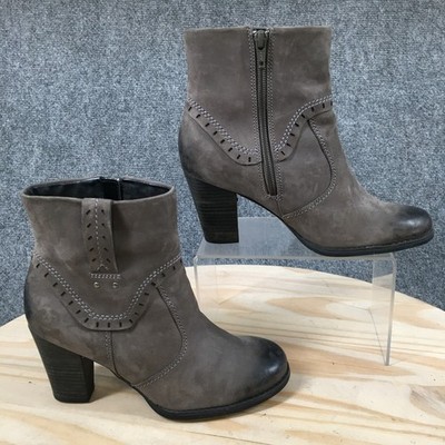 Clarks Artisan Boots Womens 7 M Alpine Gale Bootie Gray Leather AnkleTop 66334