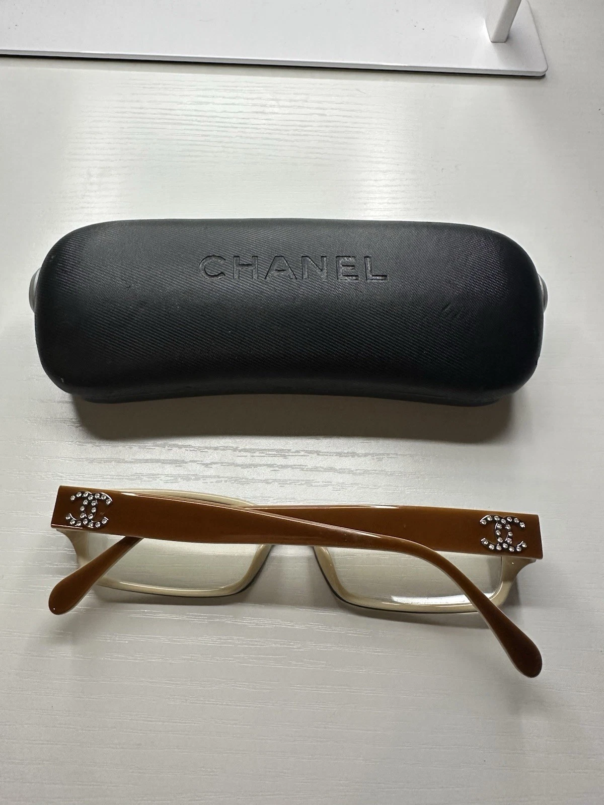 Chanel — Chanel Prescription Eyeglasses Vintage Brown Colored With Diamond Logo