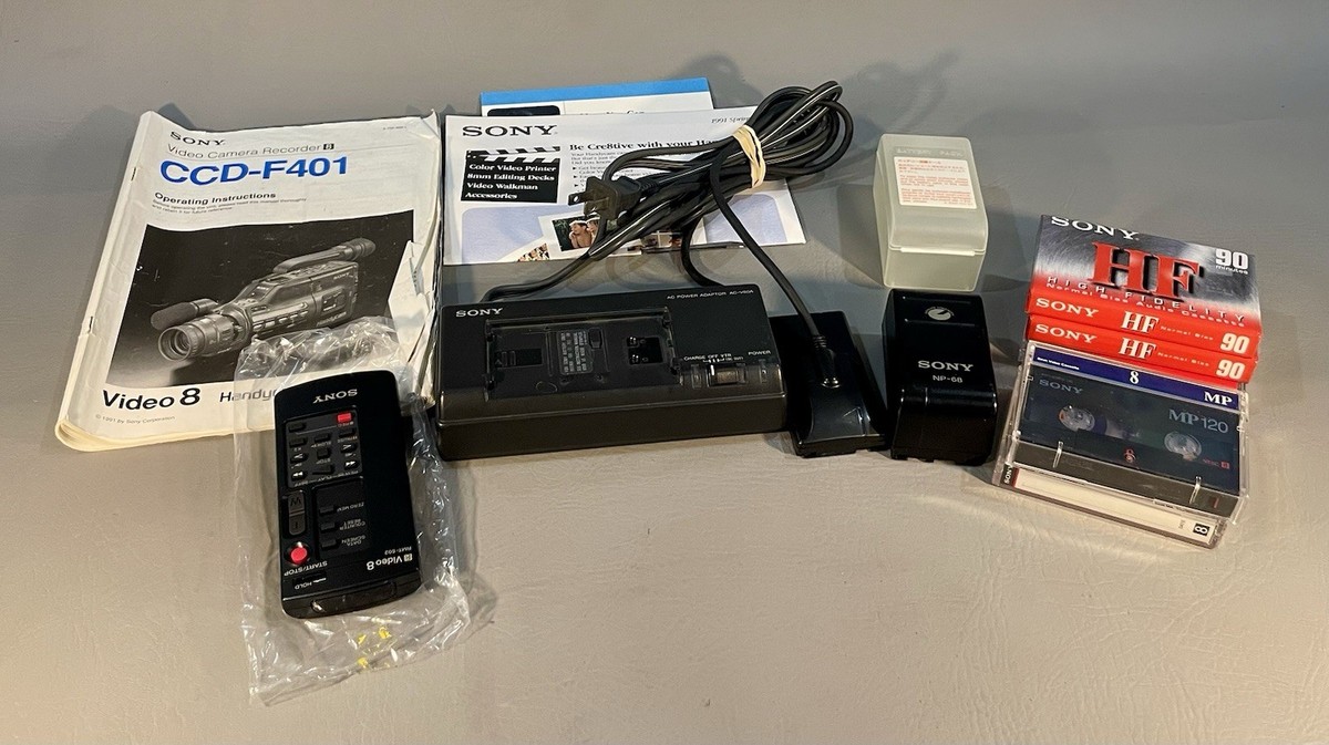 Sony Video-8 Access Only-Charger/Battery w/Case/Remote/Tapes