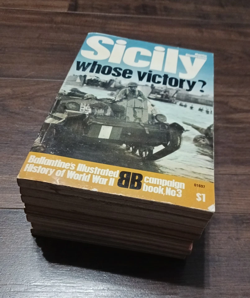 Vintage Ballantine's WWII Book Lot 8 Illustrated Military History Softcover Batt - Image 3 of 4