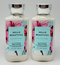 2 NEW BATH BODY WORKS HELLO BEAUTIFUL DAILY NOURISHING LOTION CREAM HAND 8 OZ