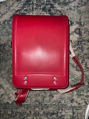 Tsuchiya Kaban Randoseru Red Authentic Leather Backpack Used Excellent