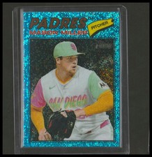 2026 Topps Heritage #65 Mason Miller Chrome Light Blue Sparkle Refractors