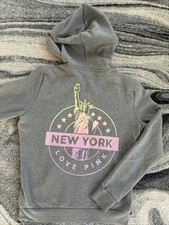New Victoria s Secret Pink Full Zip Hoodie XS Pockets NYC Sequin Logo NWT