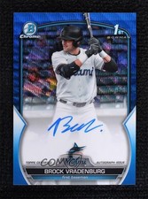 2023 Bowman Draft Chrome Prospect Blue Wave Refractor Brock Vradenburg Auto 0y9e