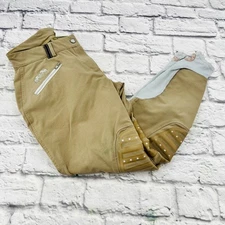 Equine Couture Womens Riding Breeches Tan Size 28 Knee Patch Equestrian Pants