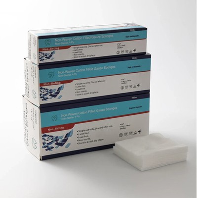 Dental Mates Non-Woven Sponge 2''x2'' 3''x3'' 4''x4'' 200pcs/box Cotton Guaze Sponge