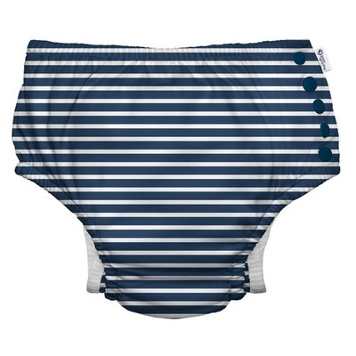 i play. by Reusable, Eco Snap Swim Diaper with Gussets, UPF 50, 12 mo, Navy S...