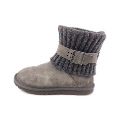 UGG Cambridge Knit Cuff Winter Boots Womens Size 6 EUR 37 Gray Leather Sheepskin
