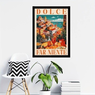 Dolce Far Niente Positano Framed Canvas Art Picture Landscape Print 60cm x 40cm