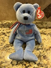 TY Beanie Baby America the Bear Plush Rare with Errors In Memory of 9/11/2001