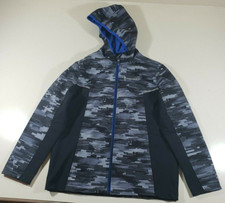 Free Country Jacket With Hood Large Youth 14/16 Black/Grey Wind Resistant Coat