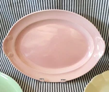 VTG LU-RAY PASTEL PINK 13.5" PLATTER SERVING PLATE TAYLOR SMITH TAYLOR LURAY