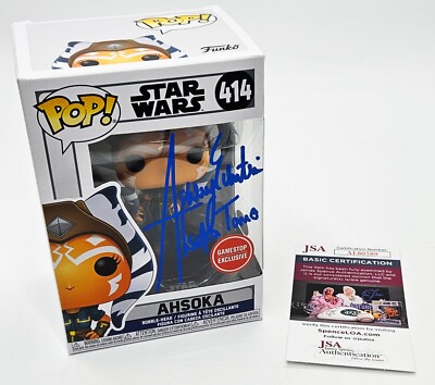 Signed Ashley Eckstein* Funko Pop Ahsoka Tano 414 Gamestop JSA COA