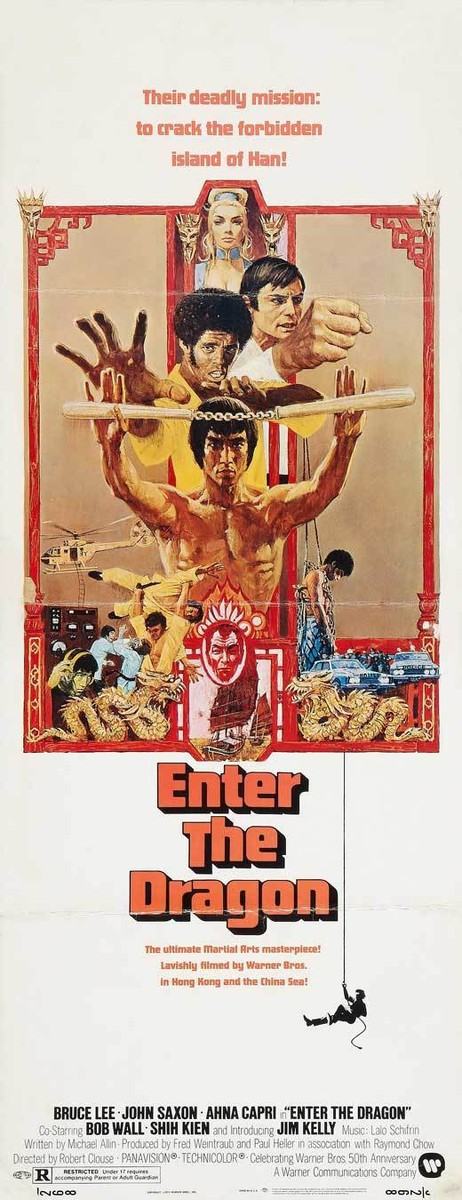 ENTER THE DRAGON Movie POSTER 14x36 Insert | eBay