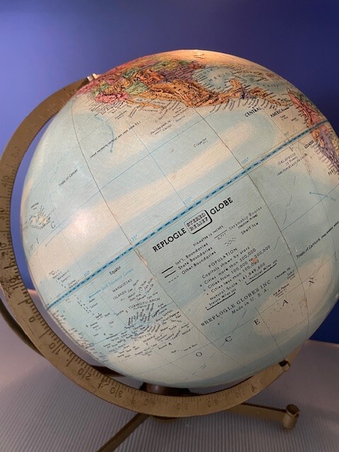 Replogle World Globe Stereo Relief Series 1960's • 12 inch