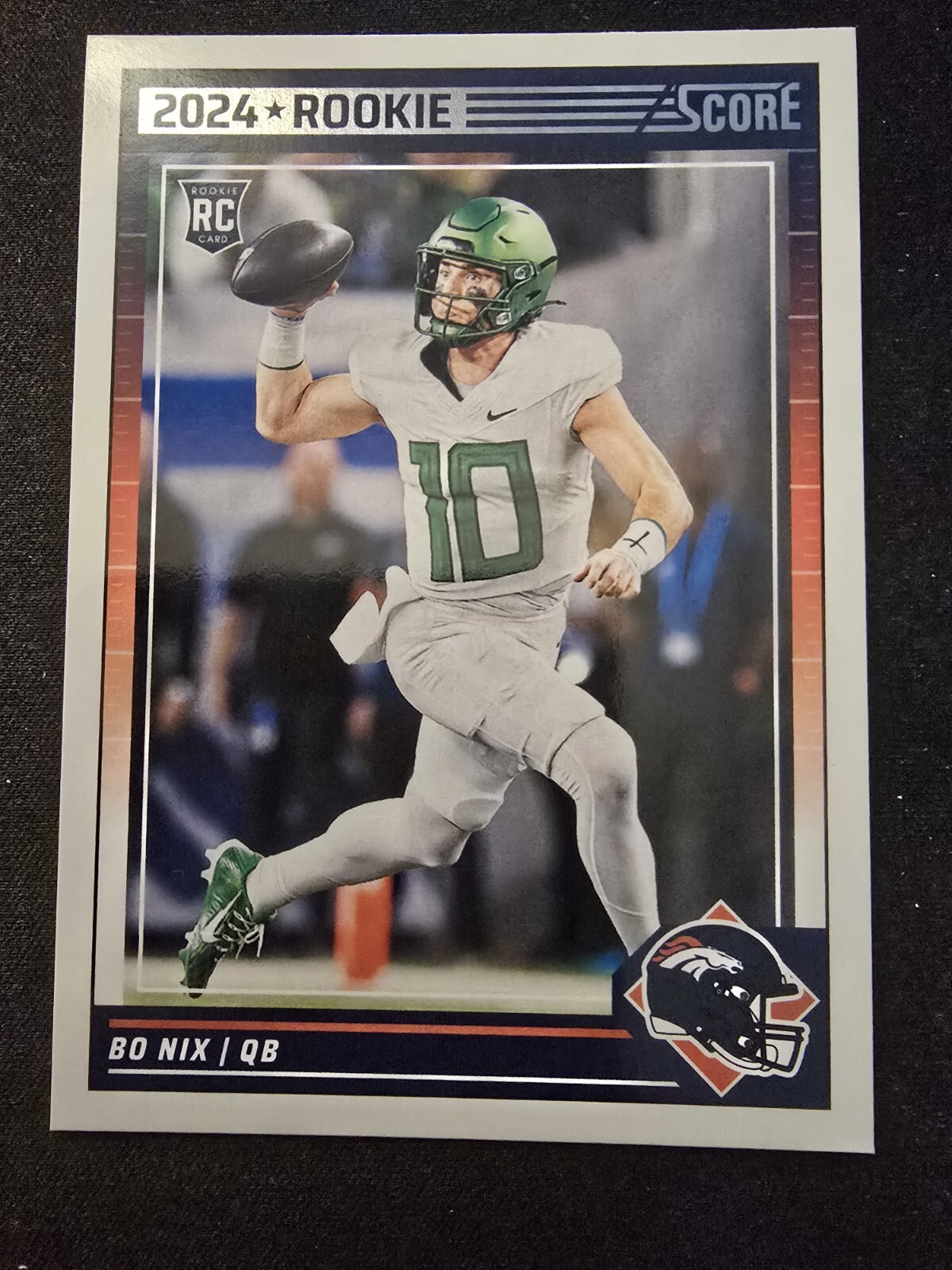 2024 PANINI SCORE FOOTBALL NFL SCORECARD - BO NIX RC - BRONCOS - CARD #332 MINT