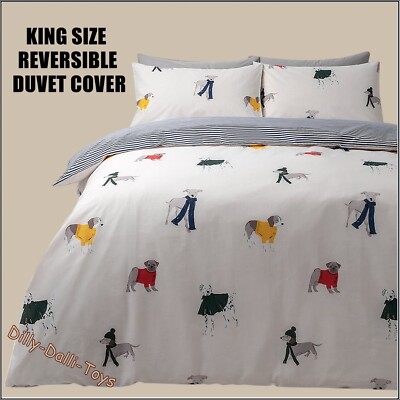 King Size Bettbezug Hund Winter Schwänze Woof Dalmatiner Mops Jacke Schal Streifen