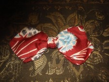 Vintage Rockabilly SILK BOW TIE Clip On 4.5" Long