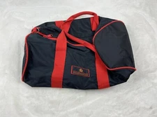 Vintage Duffle Bag Benson And Hedges Soft Luggage Lightweight Black Red Zip