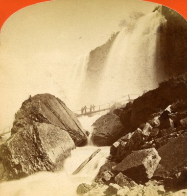 USA Kanada Niagarafälle Rock of Ages Old Stereoview Photo Curtis 1880