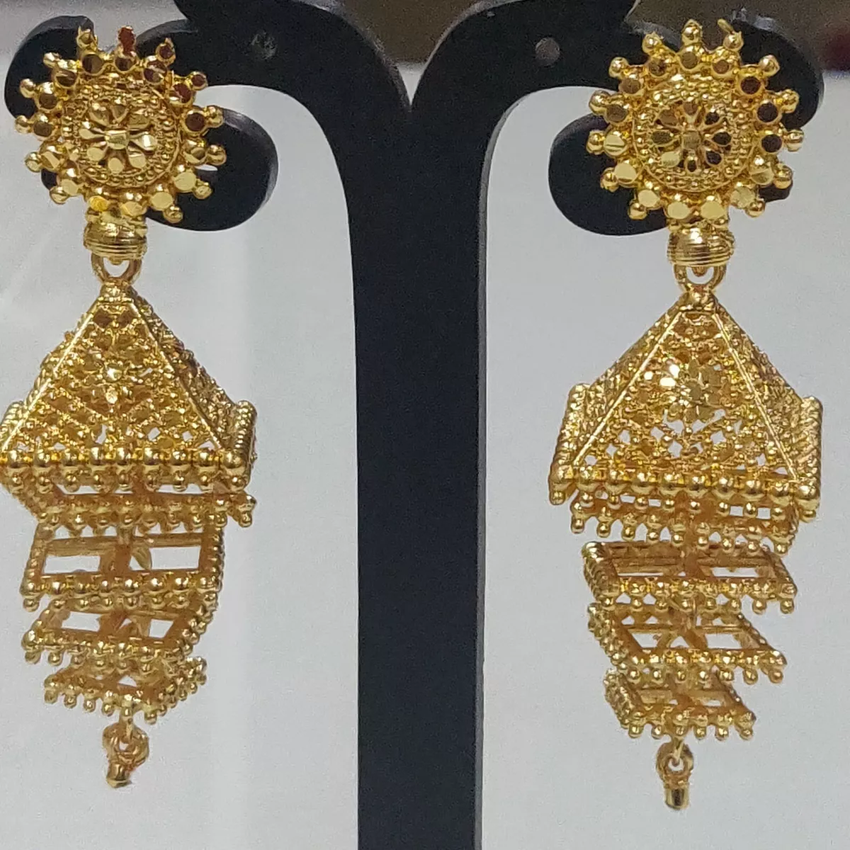 Latest design gold Jhumkas |Wedding bridal Jhumka jhumki earrings |One –  Indian Designs