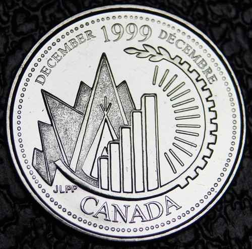 1999 CANADIAN GEM - Millennium Series 25 CENTS - QUARTER - DECEMBER - Nice353