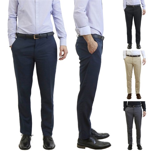 Mens Dress Pants With Belt Slim Fit 
