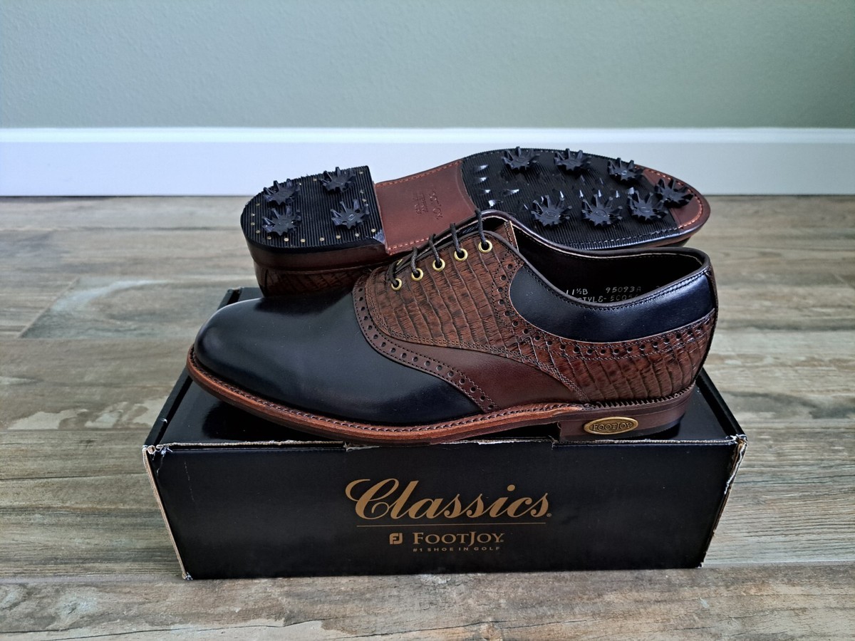 NEW Footjoy Classics Dry Premiere Mens Golf Shoes 50056 BLK/BRN