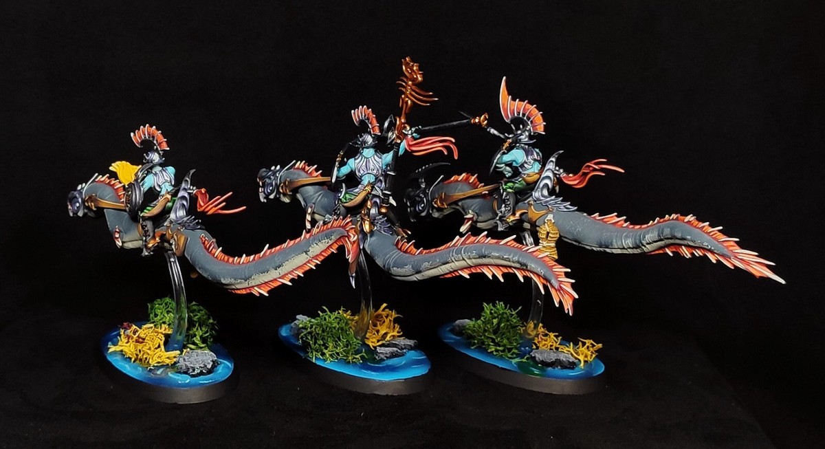 Akhelian Morrsarr Guard Idoneth Deepkin painted Warhammer FB AoS