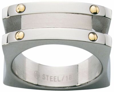 Dolan Bullock Venice Stainless Stl  18k gold  ring nrg0104700b  msrp $250