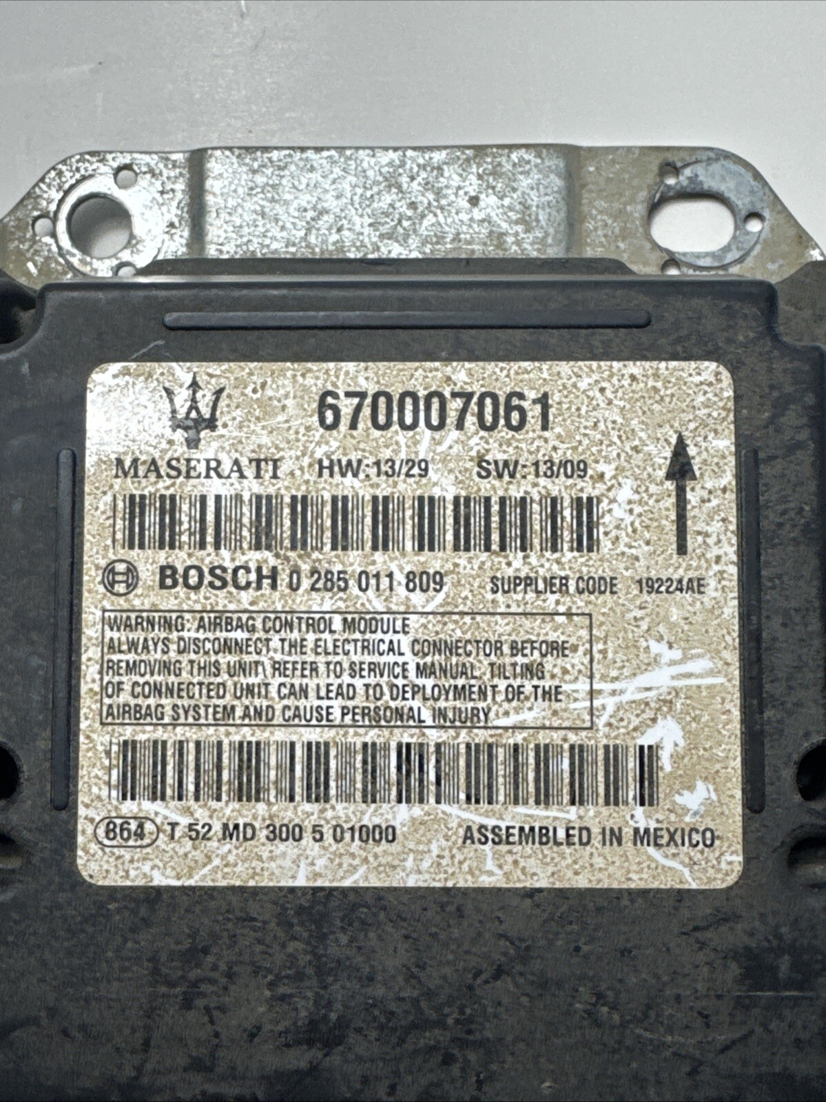 2014 - 2016 MASERATI Ghibli M157 SRS Control Module   OEM  670007061