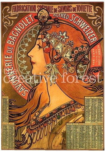 Alphonse Mucha – The Four Seasons – Art Nouveau Vintage Print