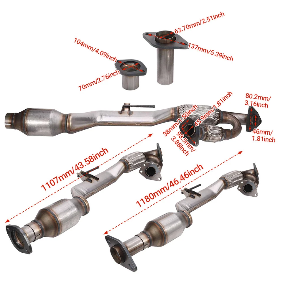 FITS 2014-2020 Infiniti QX60 Flex Pipe & Catalytic Converter Direct Fit - Image 2 of 4