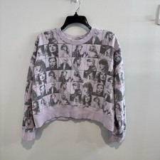 Taylor Swift The Eras Tour Cropped Lavender Pullover Size Small Sweatshirt