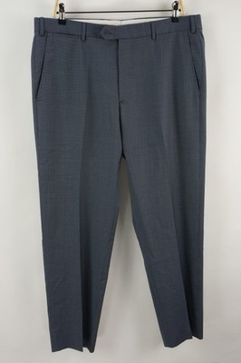 Recent Emporio Armani Jersey Wool Dress Pants Mens 36 x 29 Blue Check Flat Front