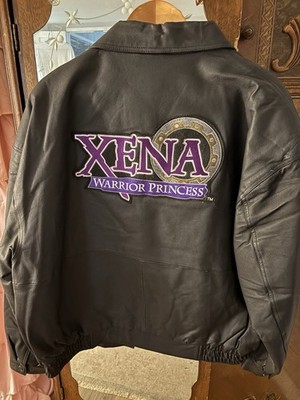 Vintage Xena Warrior Princess Leather Jacket Size Large Promo Cast & Crew 90s