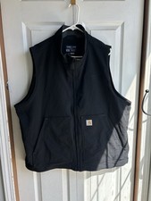 Men s Carhartt Super Dux Relaxed Fit Black Vest Full Zip Size XL
