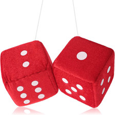 Fuzzy Dice For Rear View Mirror Red Fuzzy Dice For Car Mirror 2.75inch Pair Of