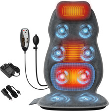 Back Massager with Heat, Full Body Massage Pad with Pillow Neck Support, Soft Pl