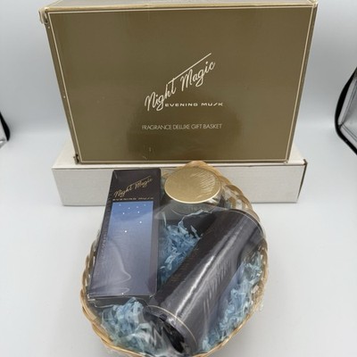 Vtg New Rare Avon Night Magic Evening Musk Set Cologne Powder Skin Softner NOS