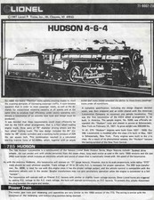 Lionel 71-8002-250 operating instructions for the 785 Hudson.