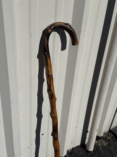 Handmade Wooden C Cane Walking Stick Brown Outdoor for Adults Seniors