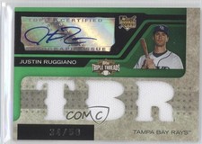 2008 Topps Triple Threads Relic Emerald 34/50 Justin Ruggiano (TBR) Auto g6w
