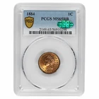 1884 Indian Head Cent 1C PCGS MS 65 RB CAC
